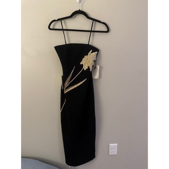 NWT STAUD Brooke Beaded Placed Floral Strapless Column Dress in Night Iris SZ XS - Picture 5 of 7